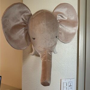 Plush Elephant Wall Decor - light pink